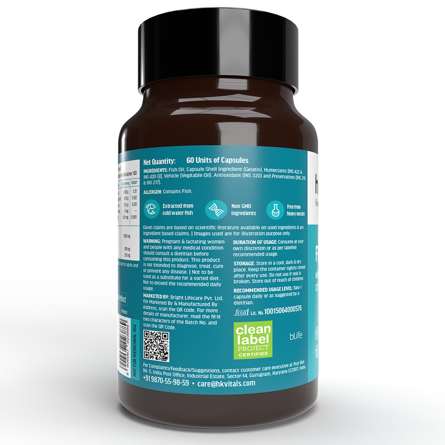 HealthKart Fish Oil, 60 Caps, 1000mg Omega 3 | HK Vitals at Broadway