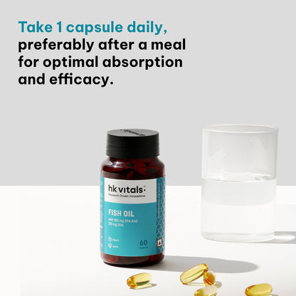 HealthKart Fish Oil, 60 Caps, 1000mg Omega 3 | HK Vitals at Broadway
