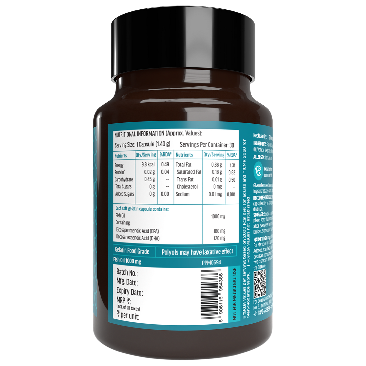 HealthKart Fish Oil, 30 Caps, 1000mg Omega 3 | HK Vitals at Broadway