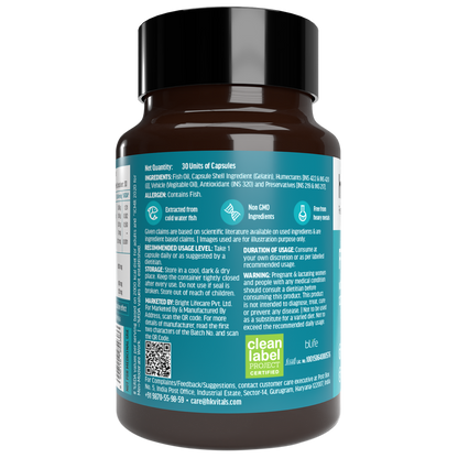 HealthKart Fish Oil, 30 Caps, 1000mg Omega 3 | HK Vitals at Broadway
