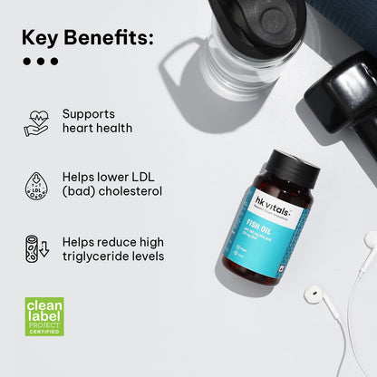 HealthKart Fish Oil, 30 Caps, 1000mg Omega 3 | HK Vitals at Broadway