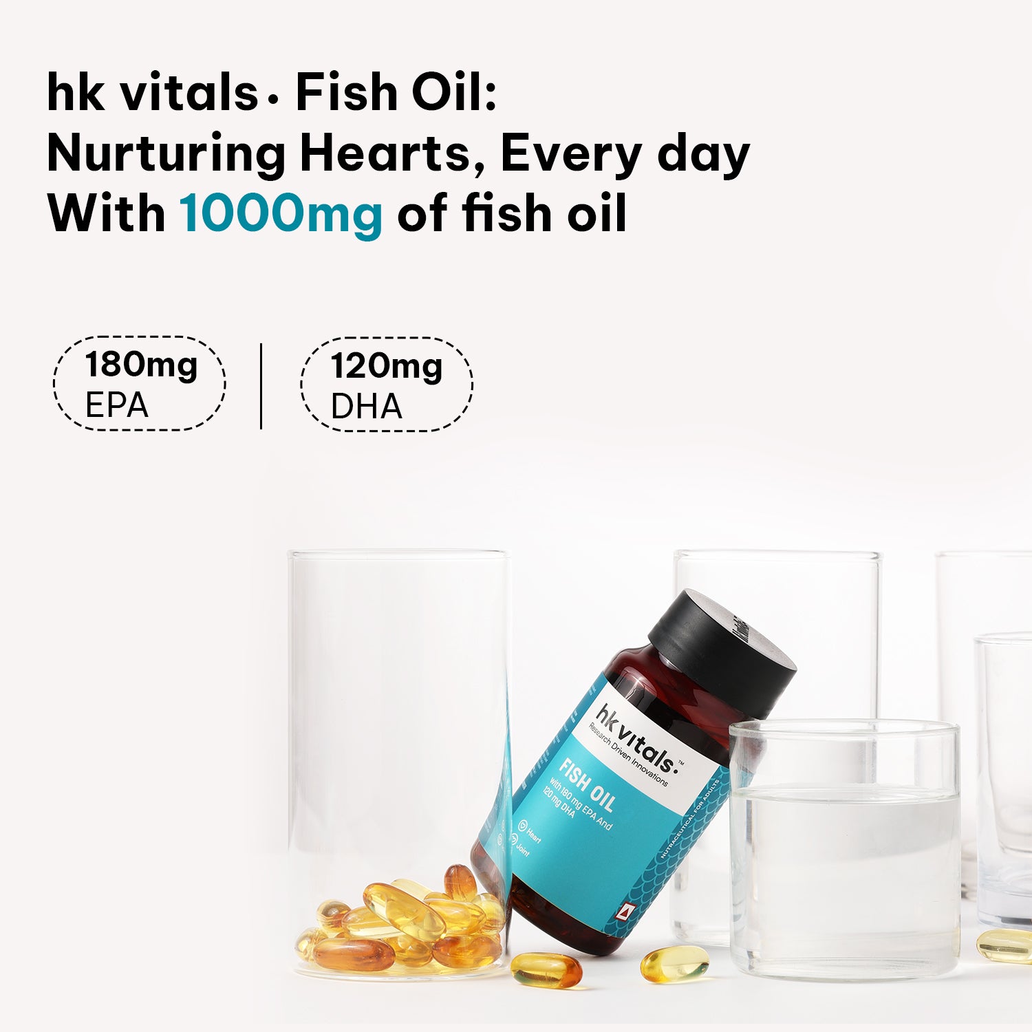 HealthKart Fish Oil, 30 Caps, 1000mg Omega 3 | HK Vitals at Broadway