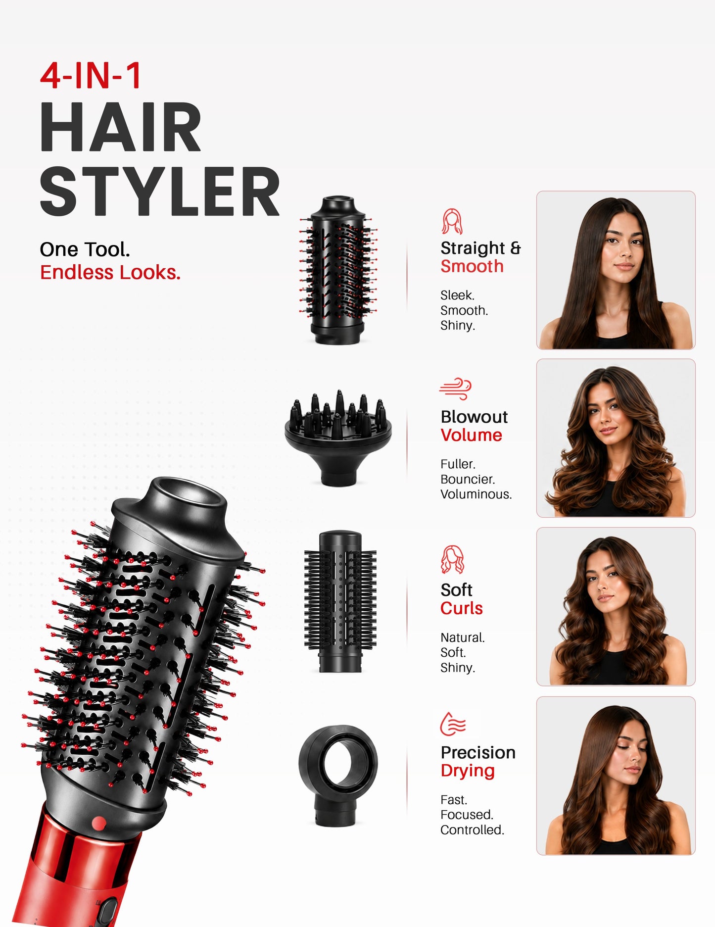 VGR V-488 8in1 Hot Air Brush