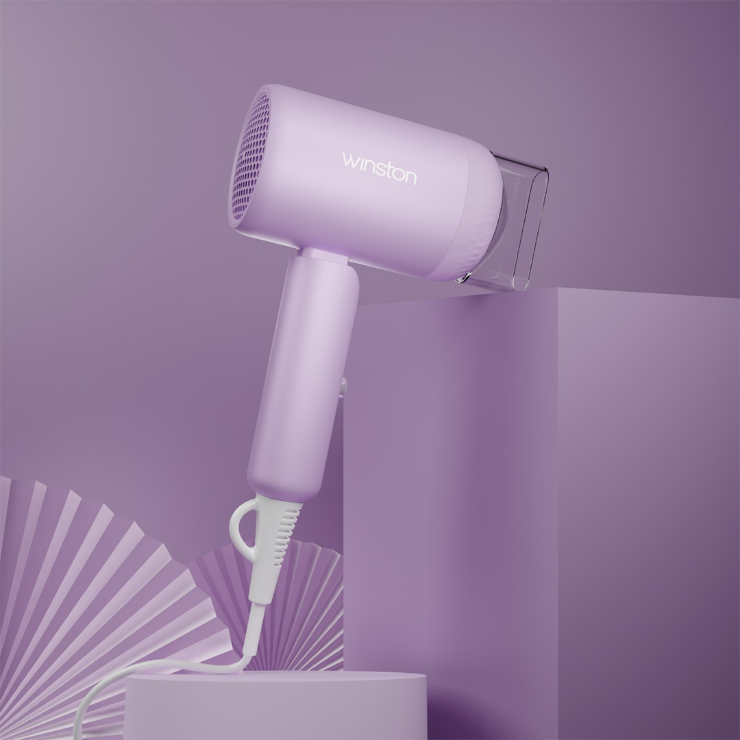 Hair Dryer 1200W | Foldable, Low Noise & Detachable Concentrator | Winston at Broadway