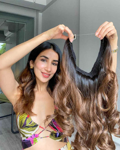 Premium Halo Hair with side Patches Sewn In