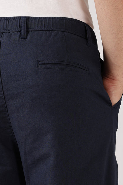 Linen-style 100% Cotton Relaxed Fit Navy Blue Pant | Hamptons at Broadway