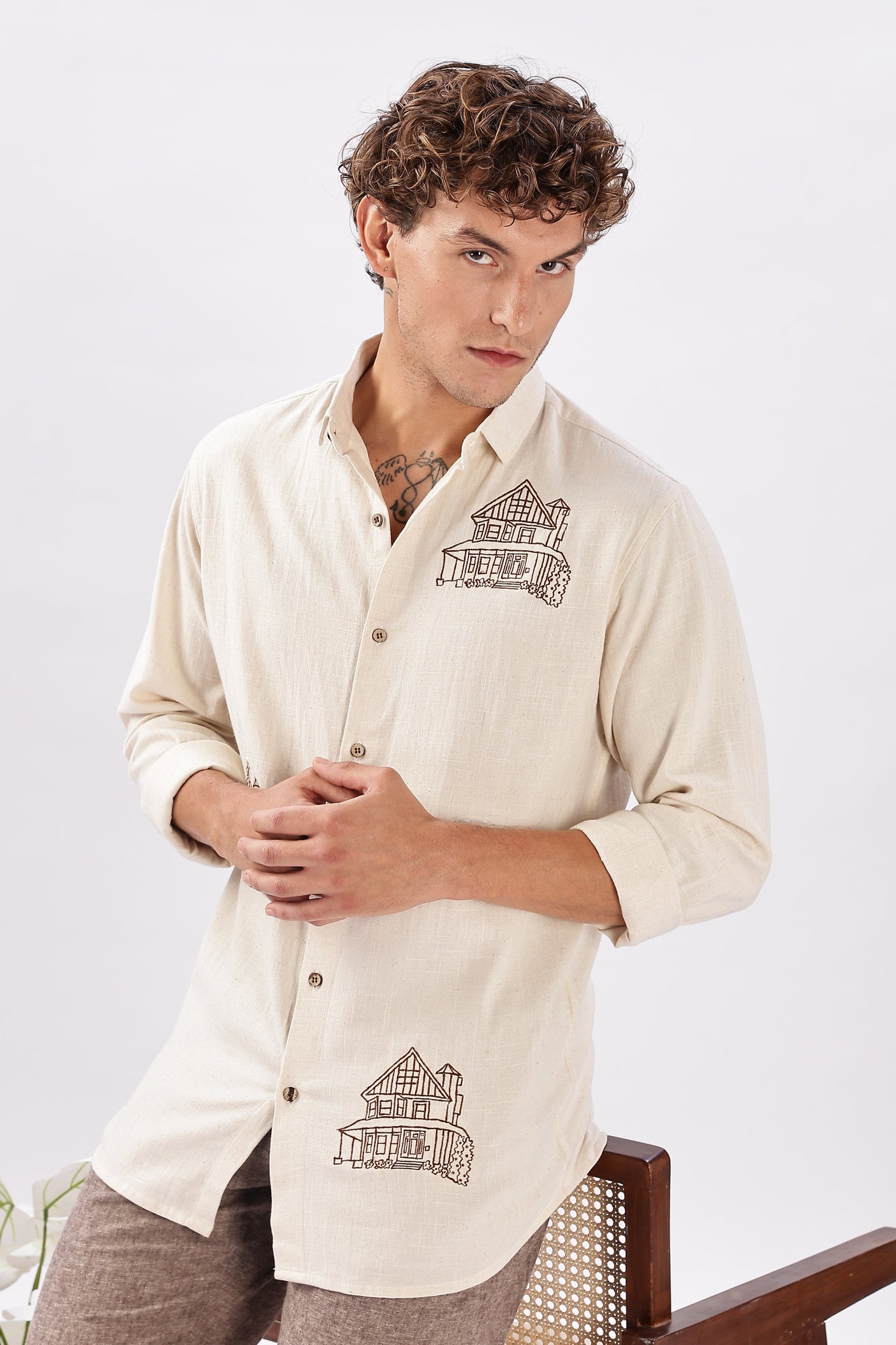 House on the Linen Street Embroidered Shirt | Hamptons at Broadway