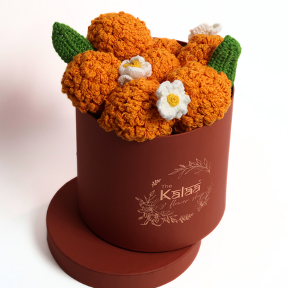 Handcrafted Crochet Marigolds Festive Flower Box | The Kalaa Store at Broadway
