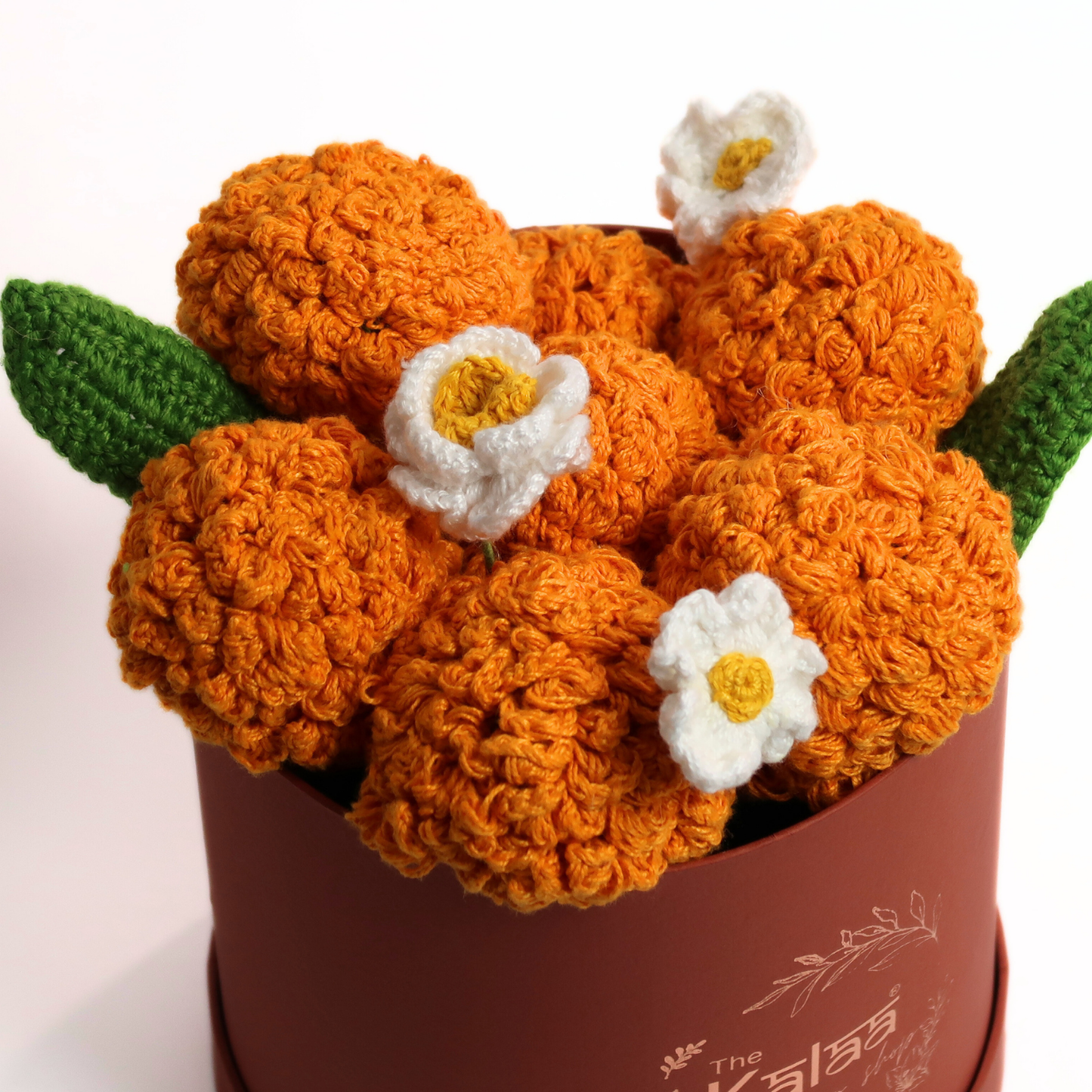 Handcrafted Crochet Marigolds Festive Flower Box | The Kalaa Store at Broadway