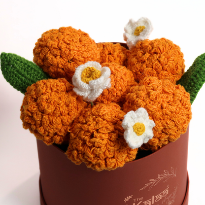 Handcrafted Crochet Marigolds Festive Flower Box | The Kalaa Store at Broadway