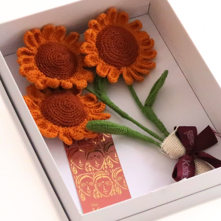 Handcrafted Crochet Sunflowers Bouquet