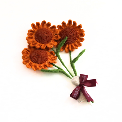 Handcrafted Crochet Sunflowers Bouquet