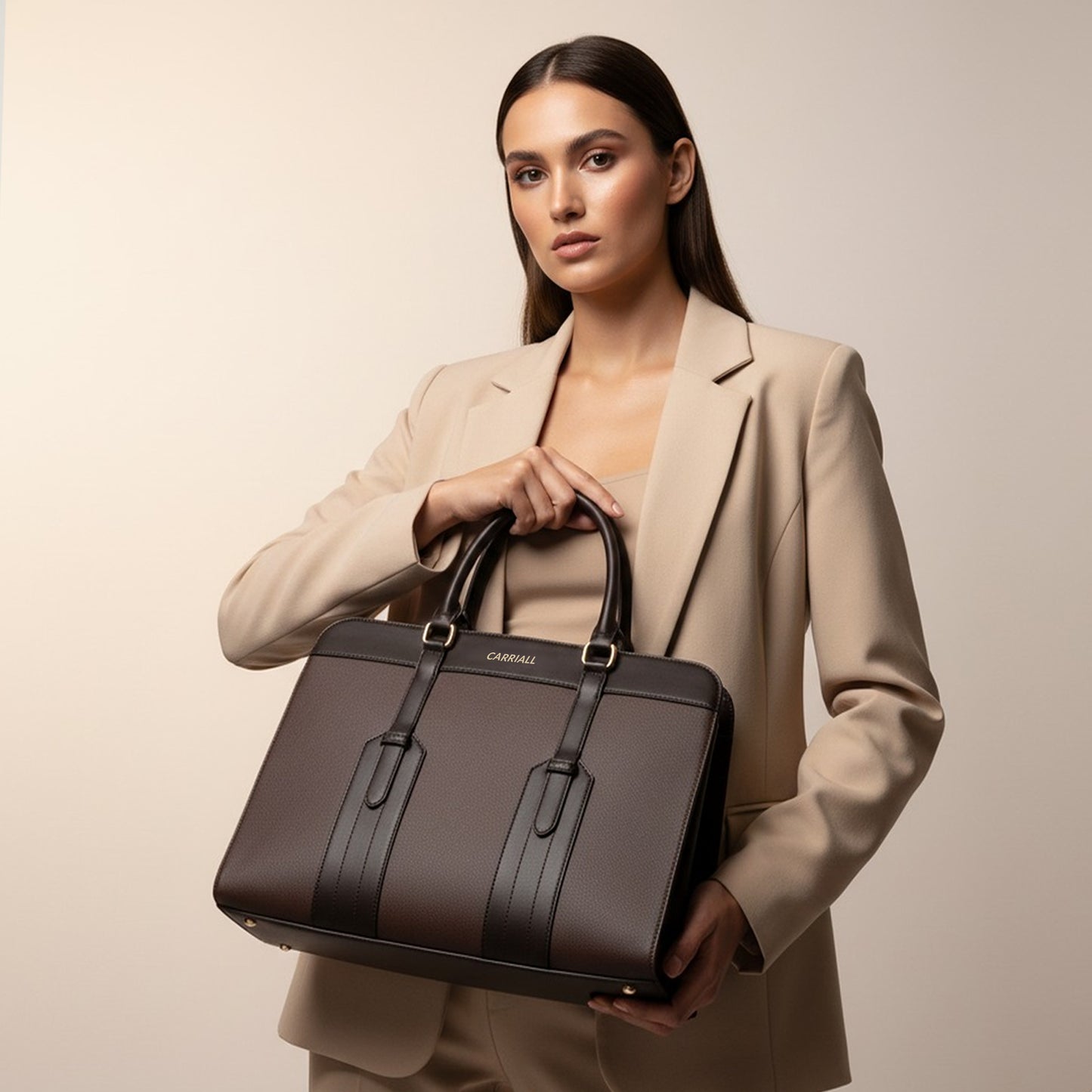 Carriall Hazel Womens Vegan Leather Tote bag  for women & girls (Brown)