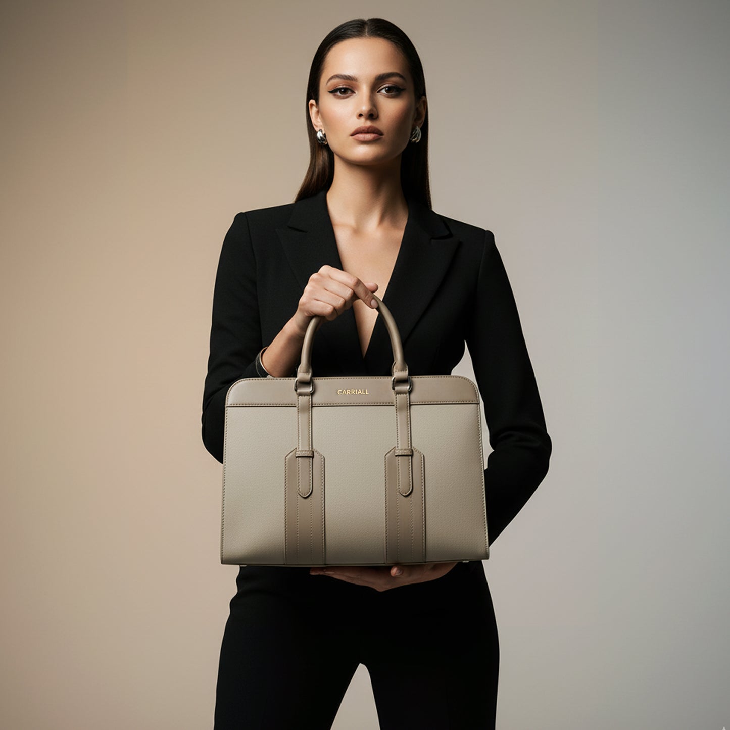 Carriall Hazel Womens Vegan Leather Tote bagfor women & girls (Dark Vanilla)