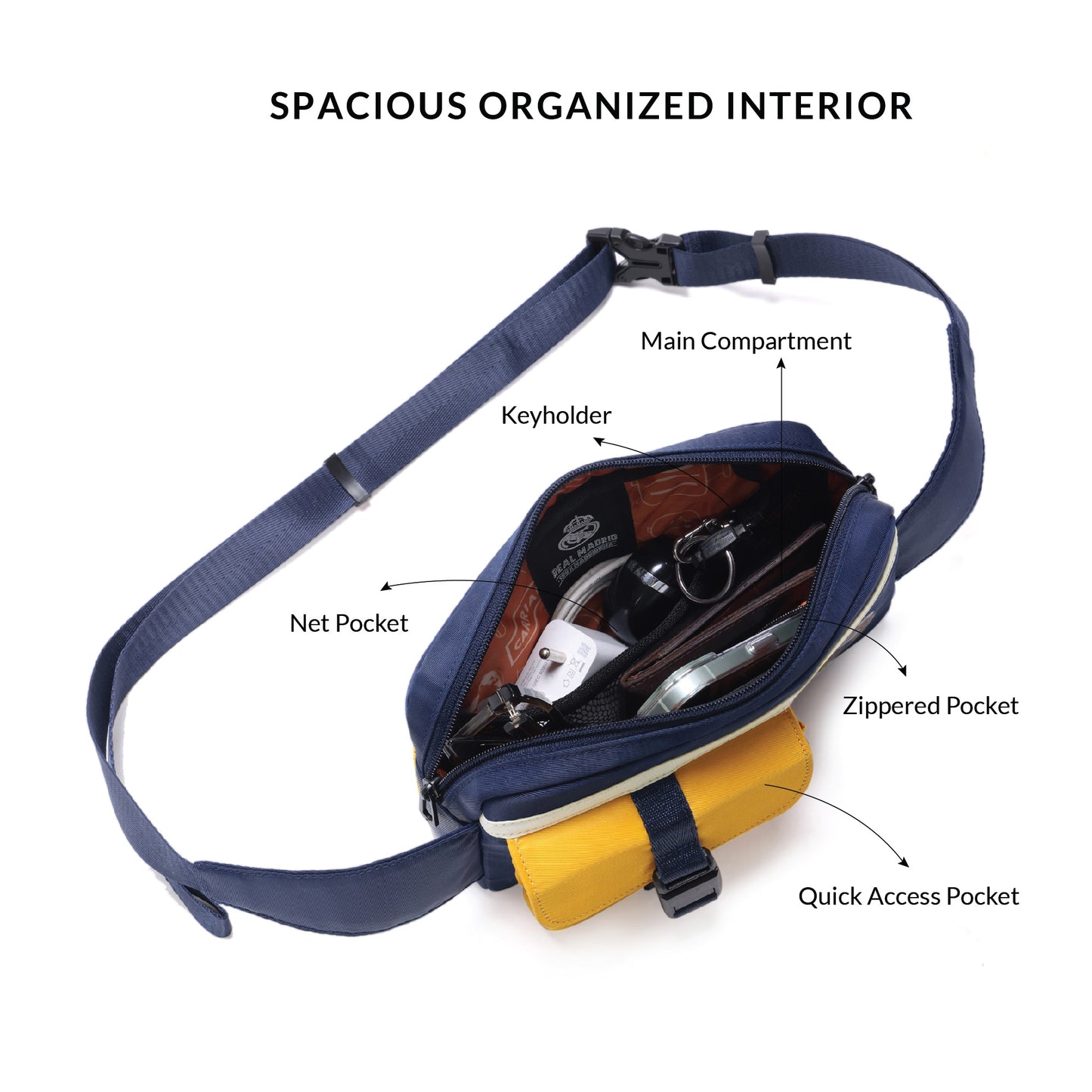 CARRIALL | REAL MADRID - Heritage Sling Bag (Navy Blue)