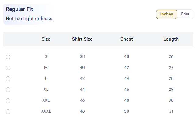Size Chart for Wanderer - Travel Hoodie