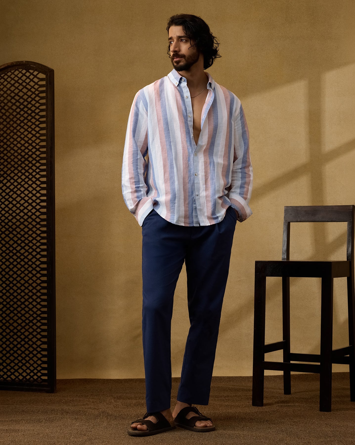 The Caprice Linen Stripes Shirt