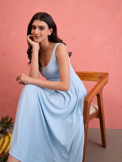 Stretchable Corset Fit & Flare Midi Dress