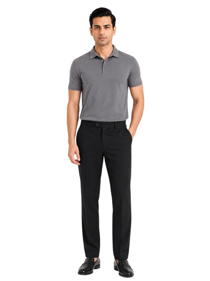 Fluid Cotton Polo - Deep Grey