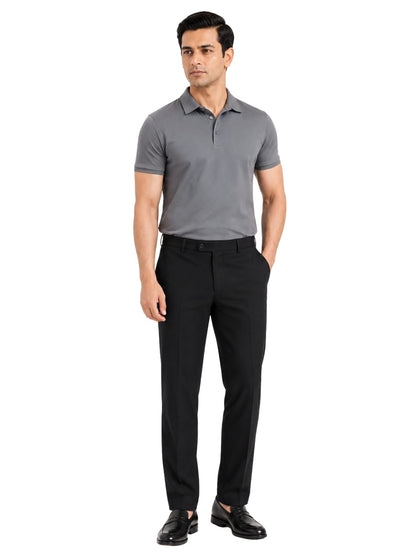 Fluid Cotton Polo - Deep Grey