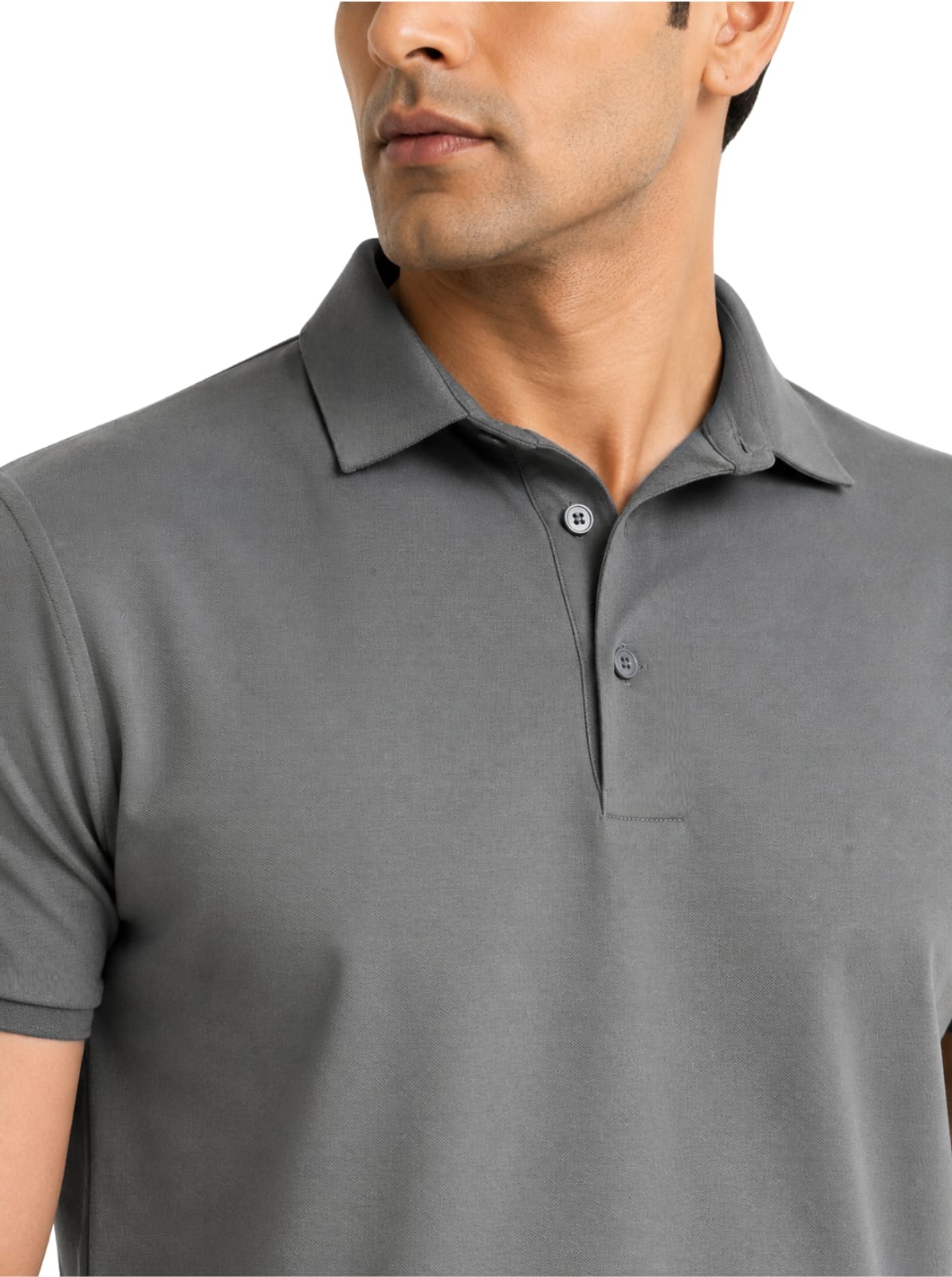 Fluid Cotton Polo - Deep Grey