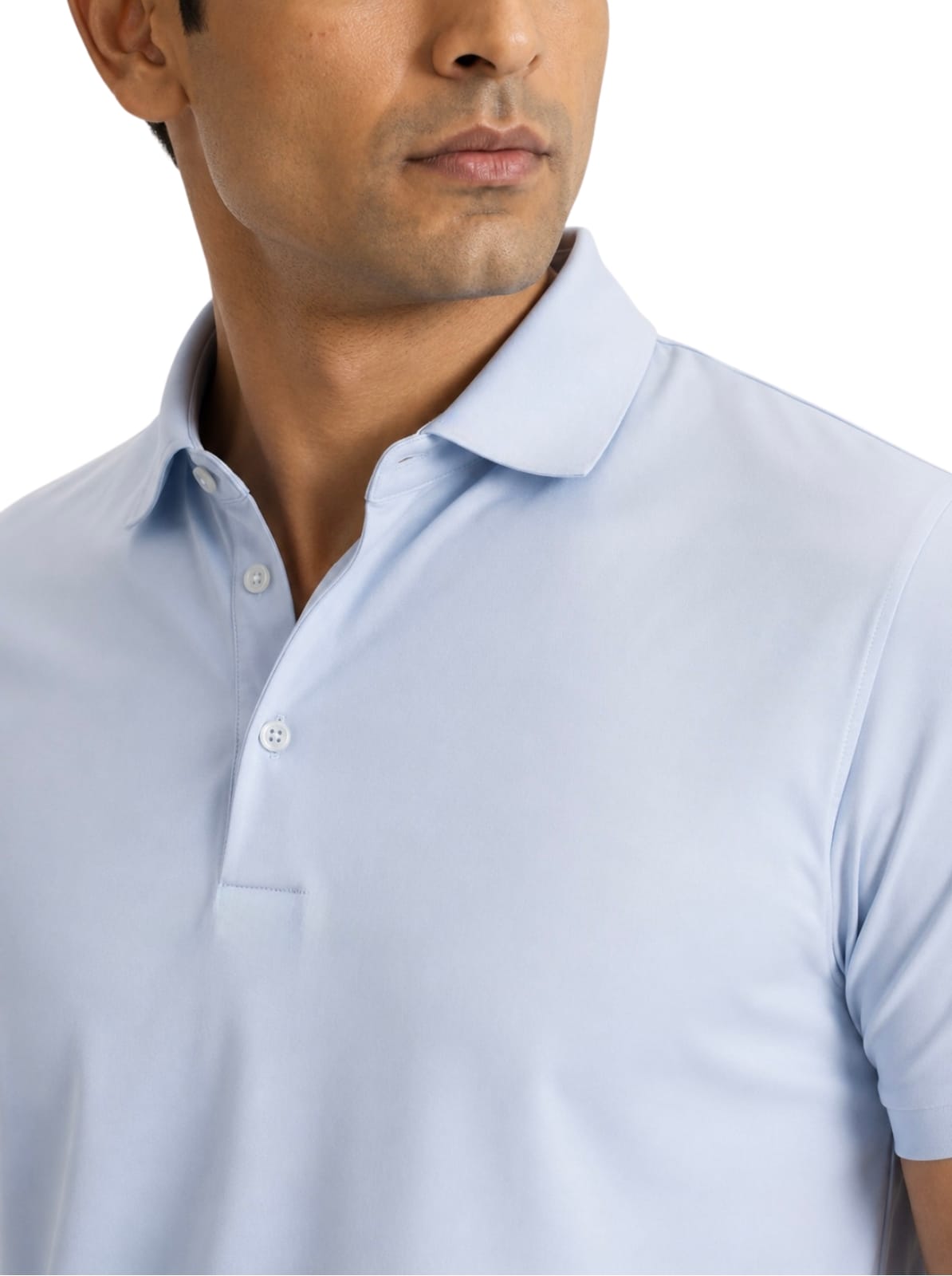 Fluid Cotton Polo - Glacier Blue