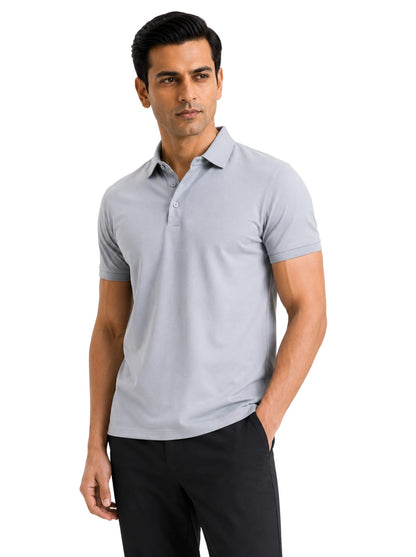 Fluid Cotton Polo - Chrome Grey