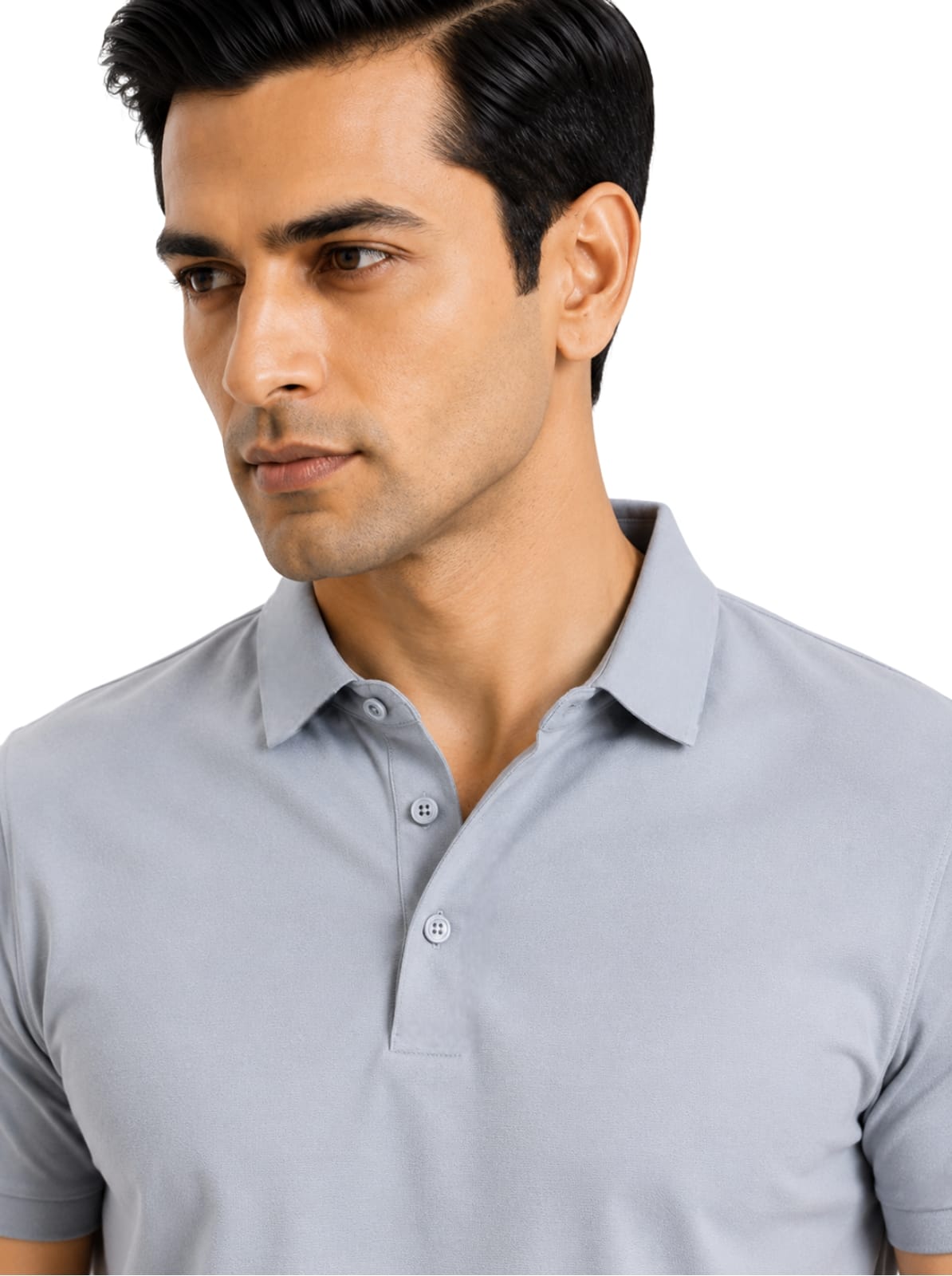 Fluid Cotton Polo - Chrome Grey