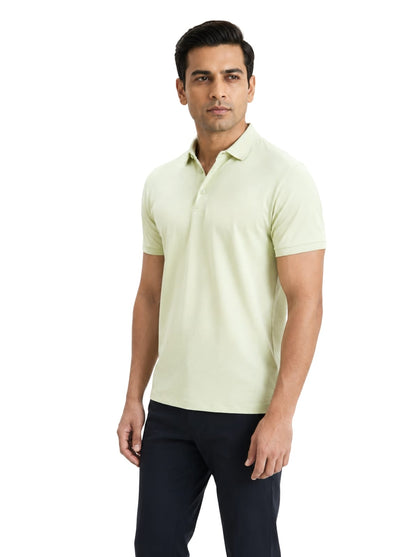 Fluid Cotton Polo - Matcha Cream