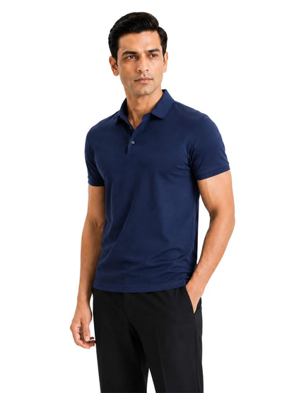 Fluid Cotton Polo - Regal Navy