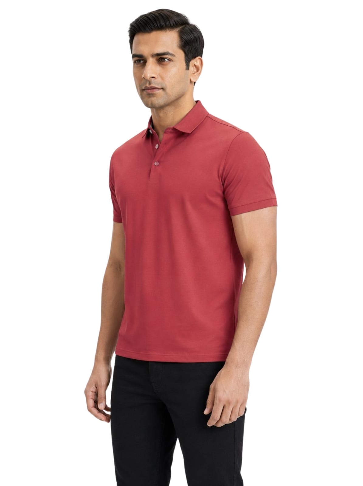 Fluid Cotton Polo - Brick Red