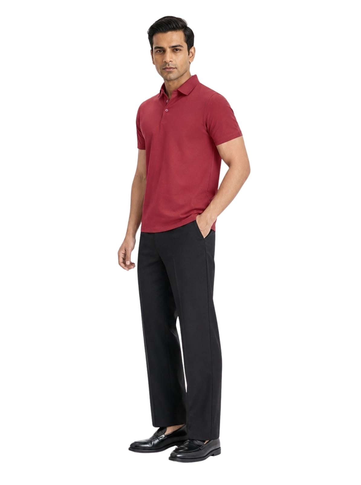 Fluid Cotton Polo - Brick Red