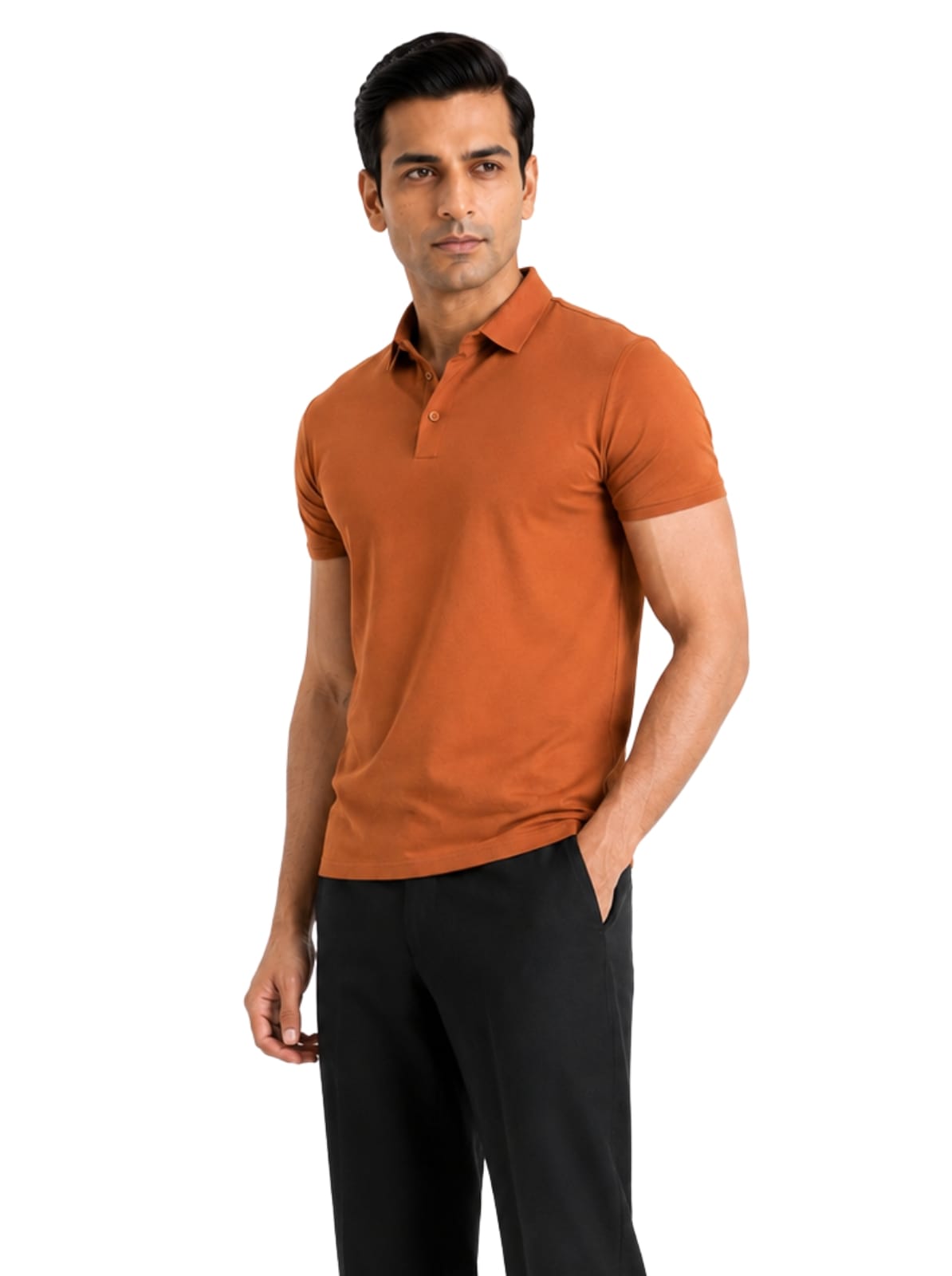 Fluid Cotton Polo - Molten Rust