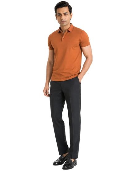 Fluid Cotton Polo - Molten Rust