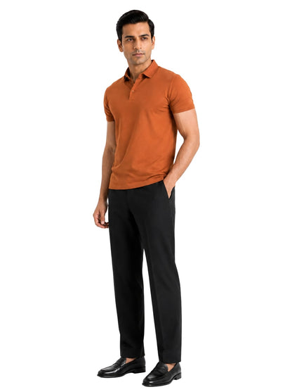 Fluid Cotton Polo - Molten Rust