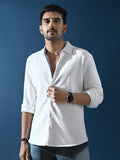 White Solid Pique Knitted Shirt | Kingdom Of White at Broadway