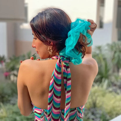 Blue Organza Cloudy | Nish Hair X Threads by Dinckle