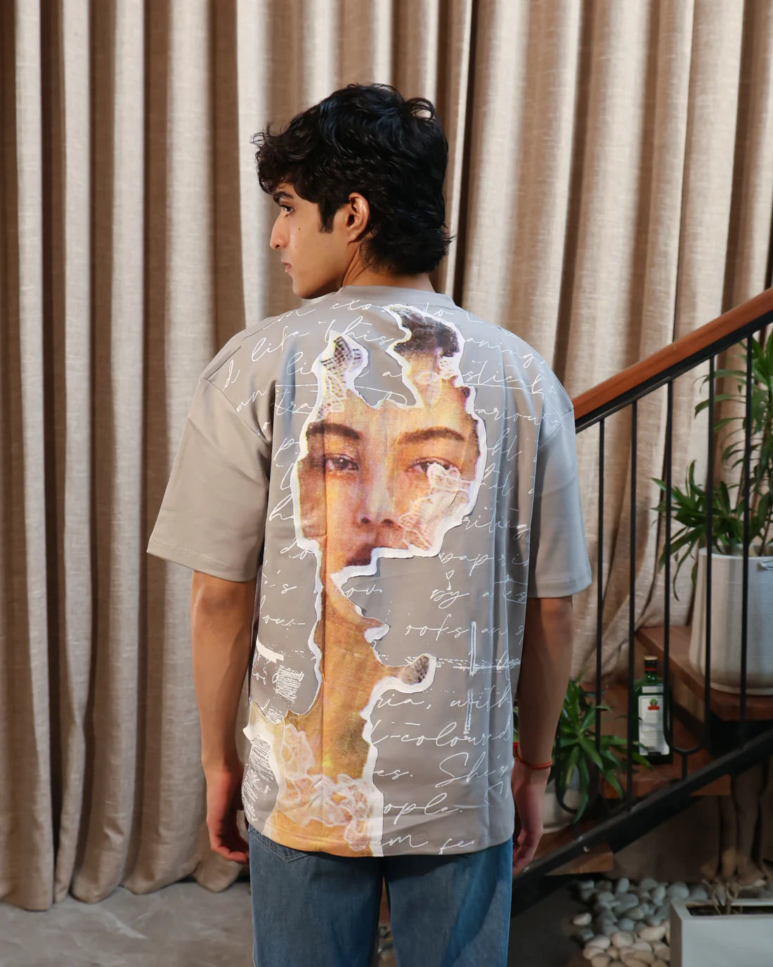 M'LADY Pastel Grey Oversize tee | Esthreall at Broadway