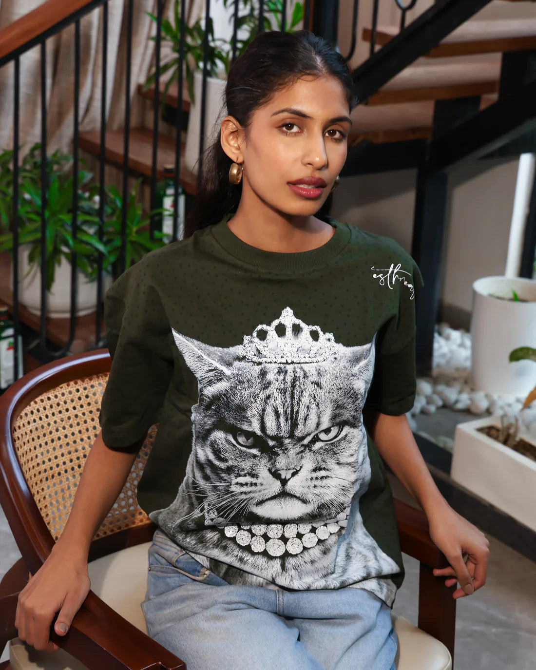 CaQueen Green Oversize Tee | Esthreall at Broadway