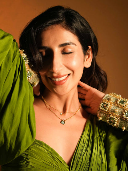 Lock & Eye Layered Necklace | Evil Eye Jewel