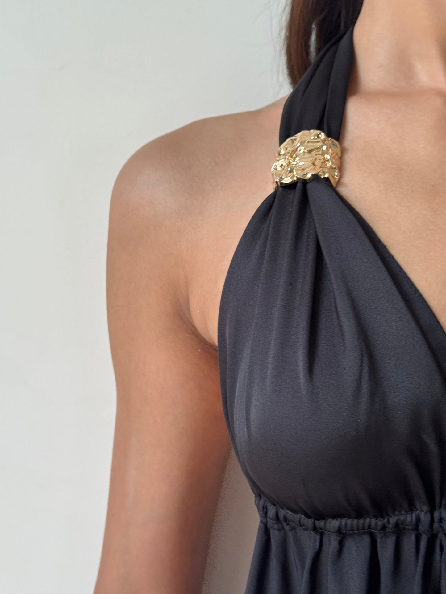 Black Tie Up Flowy Top