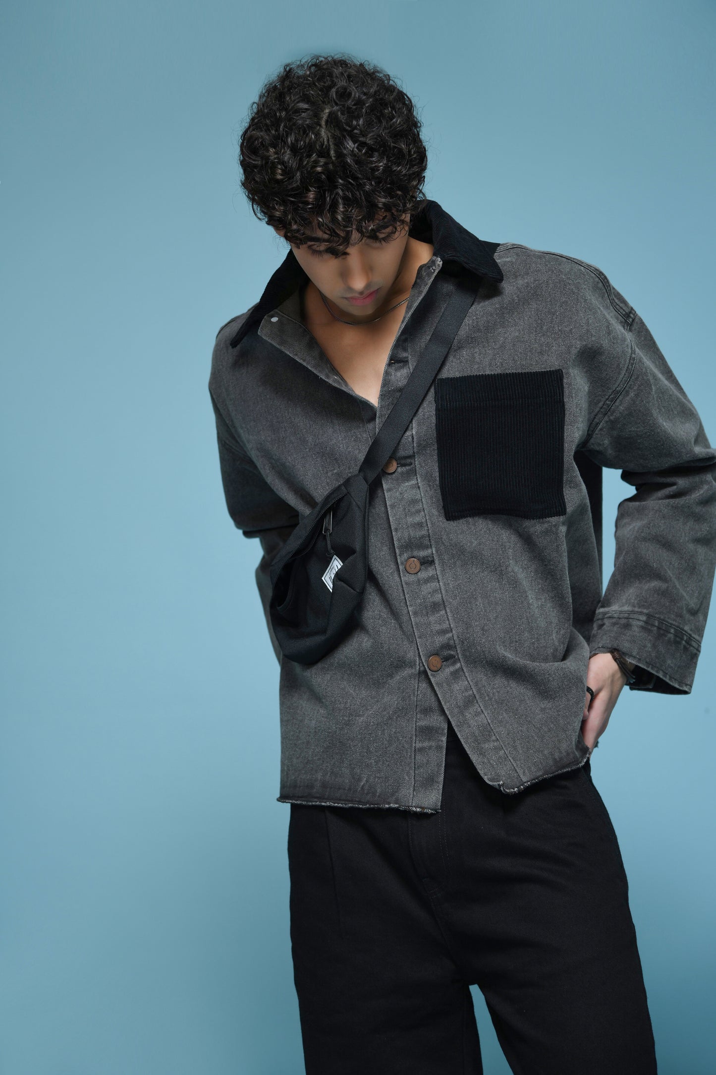 THE RWDY DENIM OVERSHIRT | SUNFADE BLACK | RWDY at Broadway