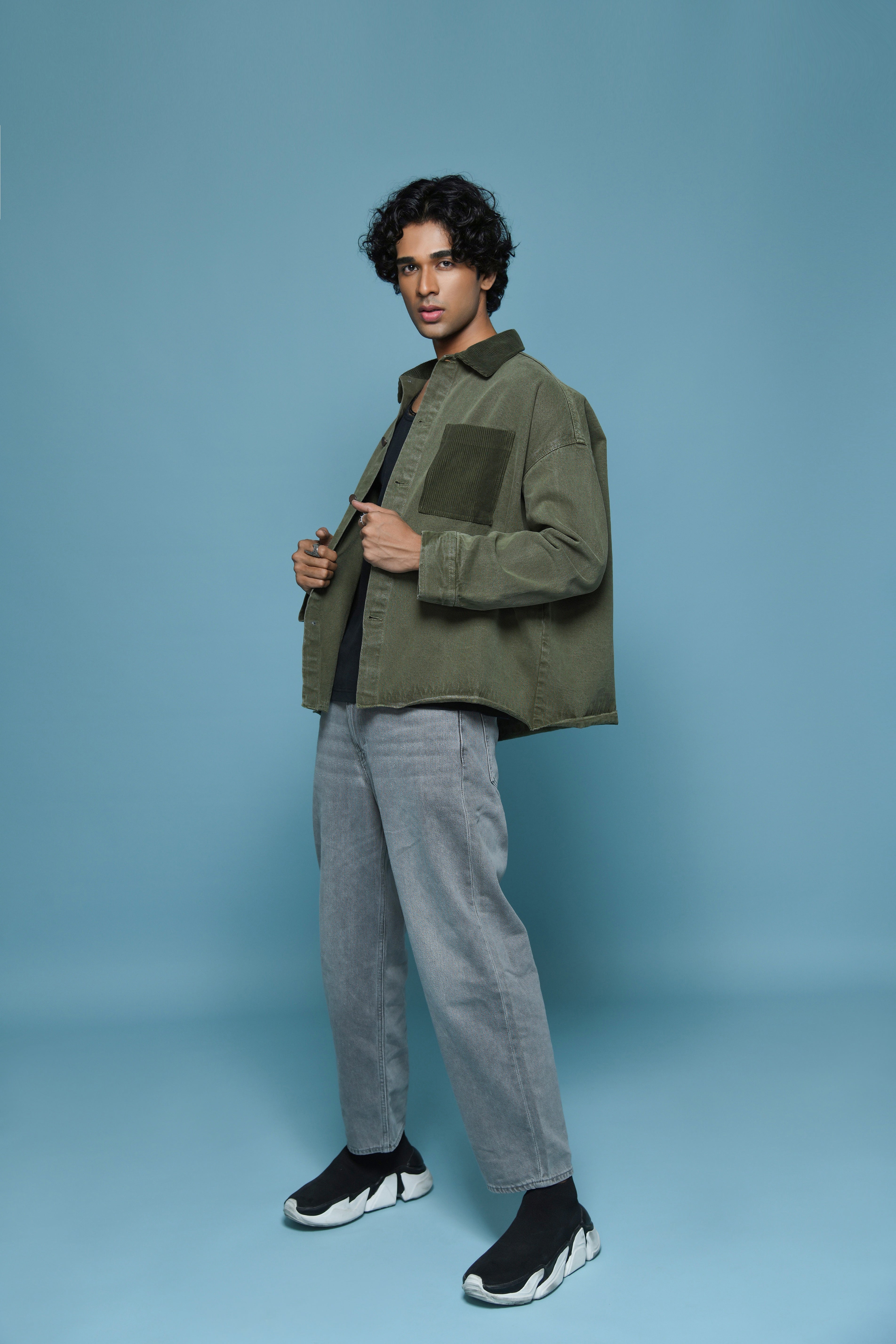 The Rwdy Denim Overshirt_OliveGreen | RWDY at Broadway