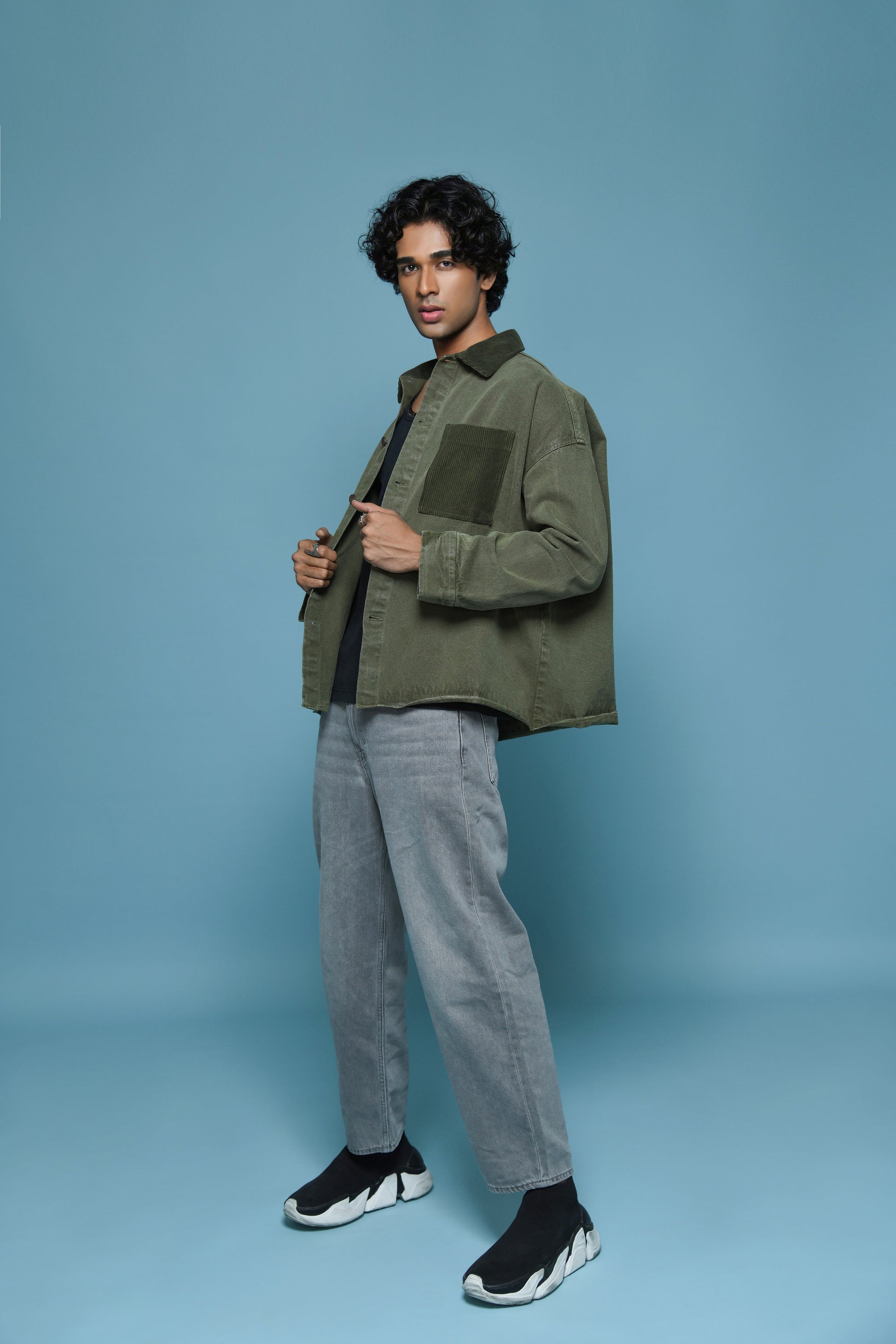 The Rwdy Denim Overshirt_OliveGreen | RWDY at Broadway