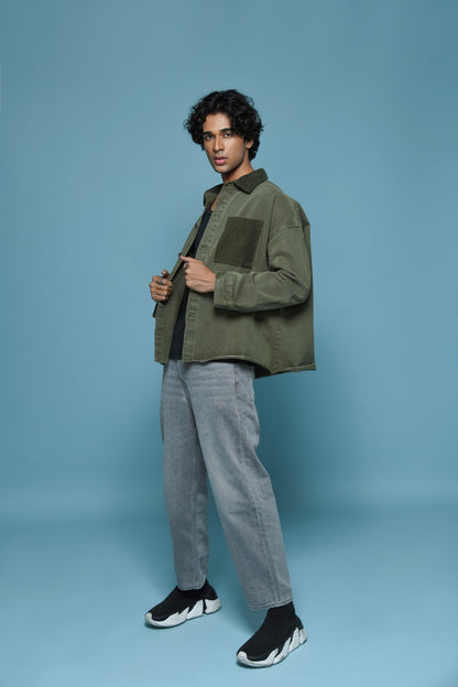 The Rwdy Denim Overshirt_OliveGreen | RWDY at Broadway