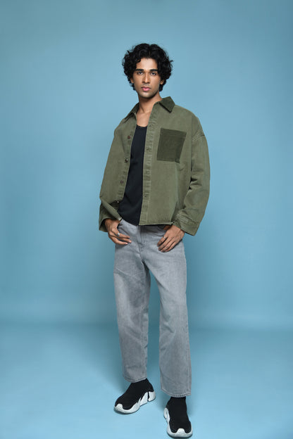 The Rwdy Denim Overshirt_OliveGreen | RWDY at Broadway