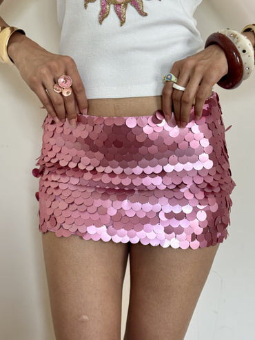 Pink Big Disc Mini Skirt