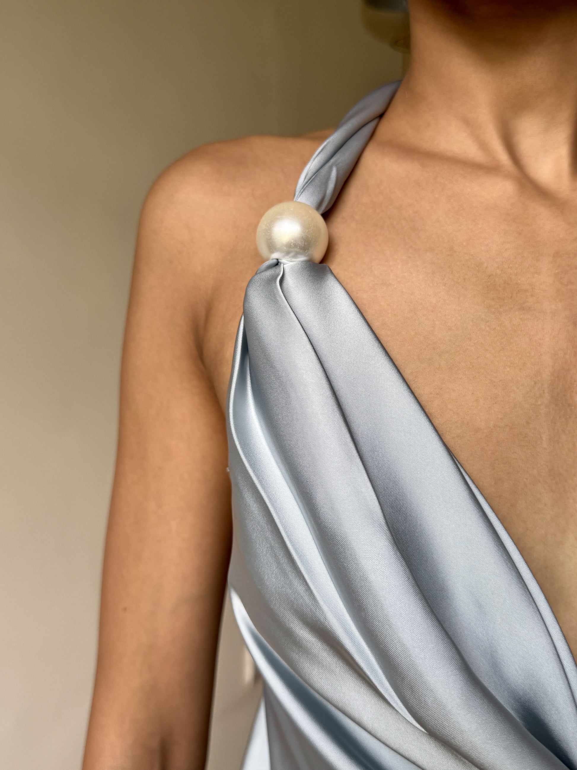 Blue Cowl Neck Top | The Clothing Factory at Broadway