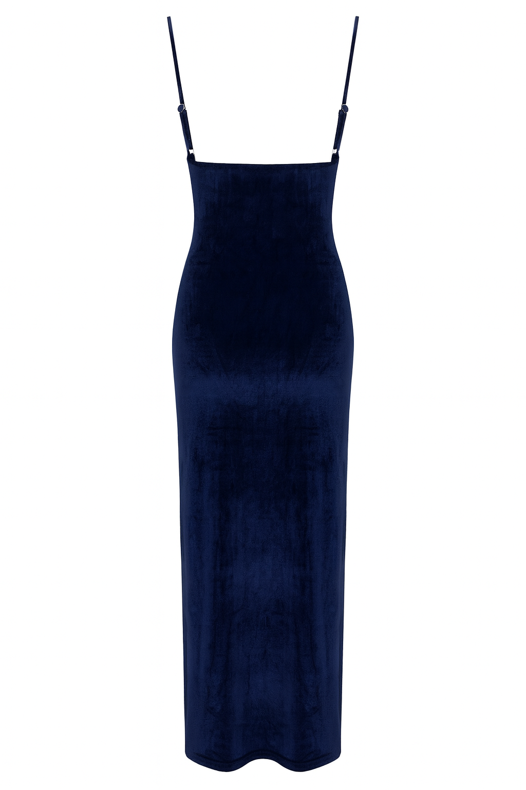 Blue Velvet Cowl Neck Dress