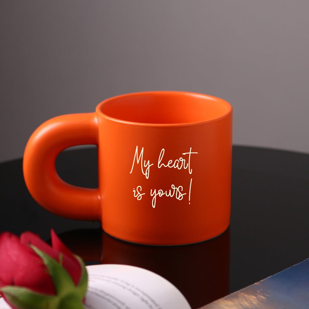 Chubby Ceramic Coffee Mug - Orange